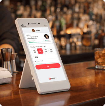tap-to-tip terminal for cashless tipping