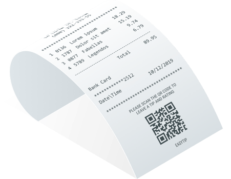 tipping QR code on receipt 